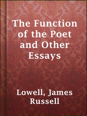 cover image of The Function of the Poet and Other Essays